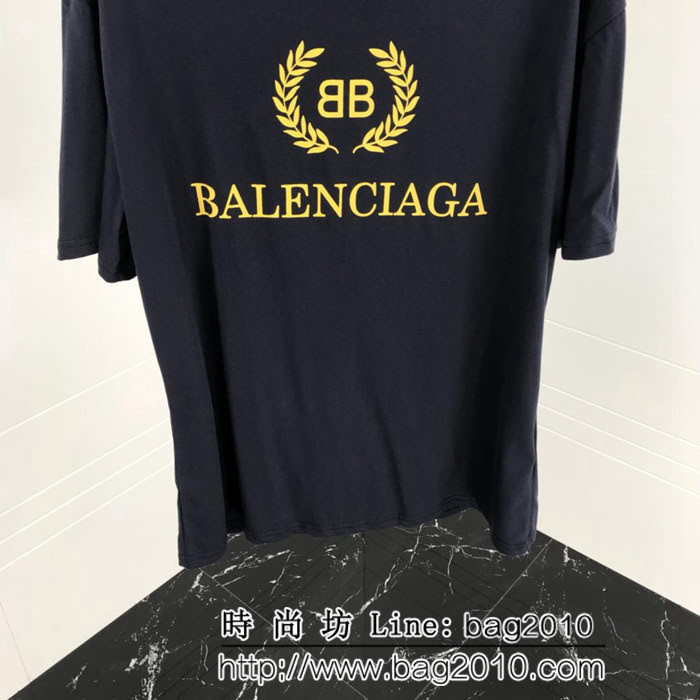 BALENCIAGA巴黎世家 19ss 麥穗雙B短袖 定制面料 七色可選百搭款 男女同款 ydi2464